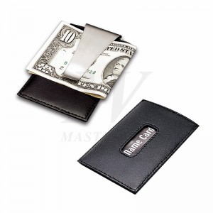 Bolsa de cartão de crédito de couro / Metal com dinheiro Clip_B82866